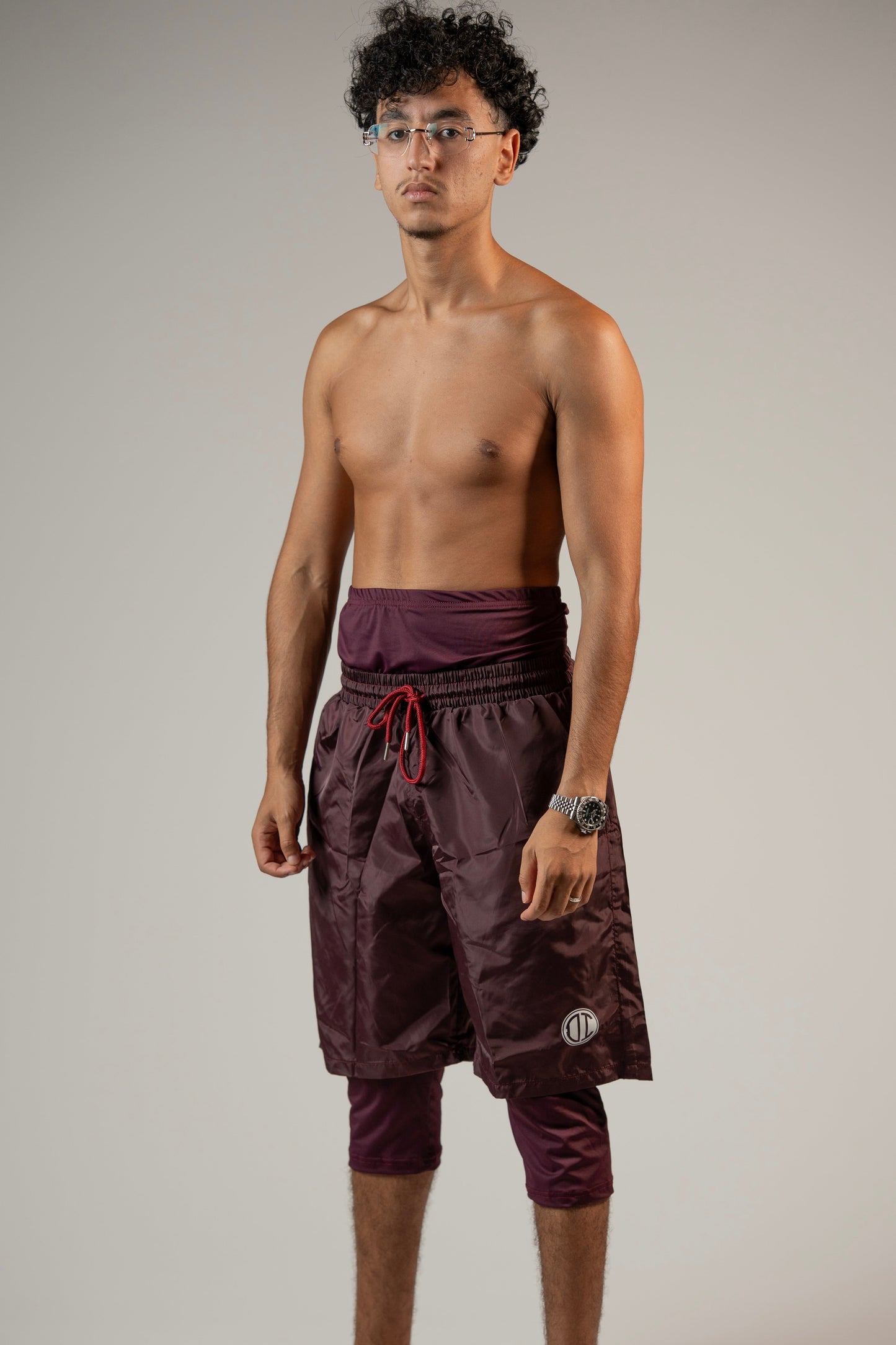 Awrah Cover Shorts - Bordeaux Red