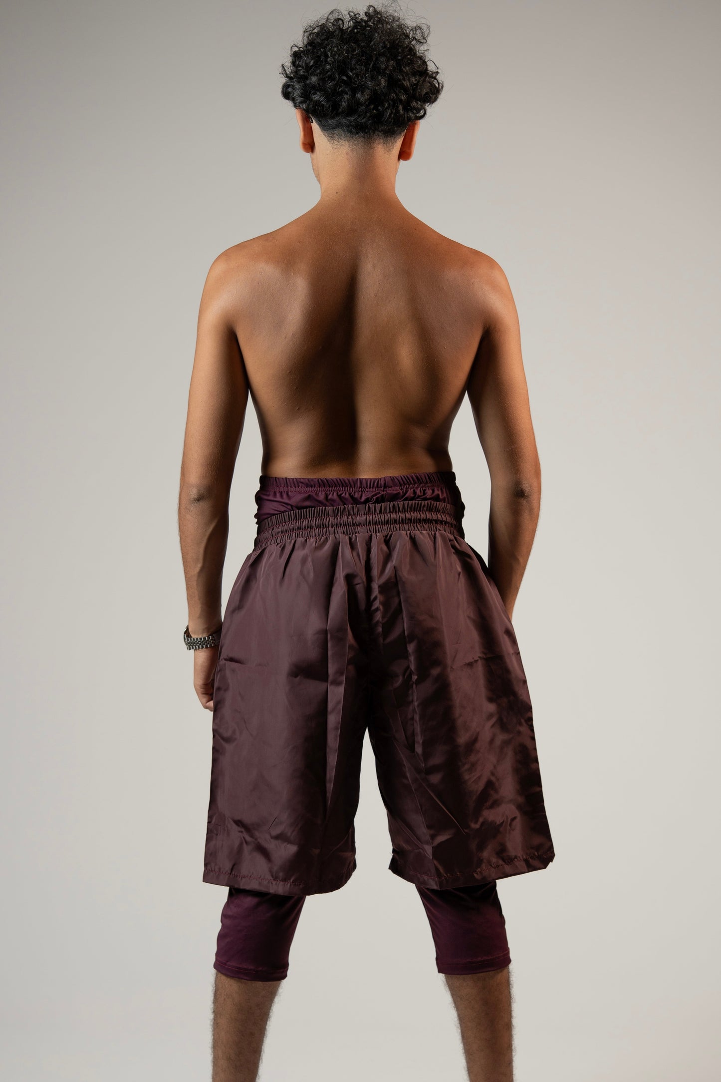 Awrah Cover Shorts - Bordeaux Red