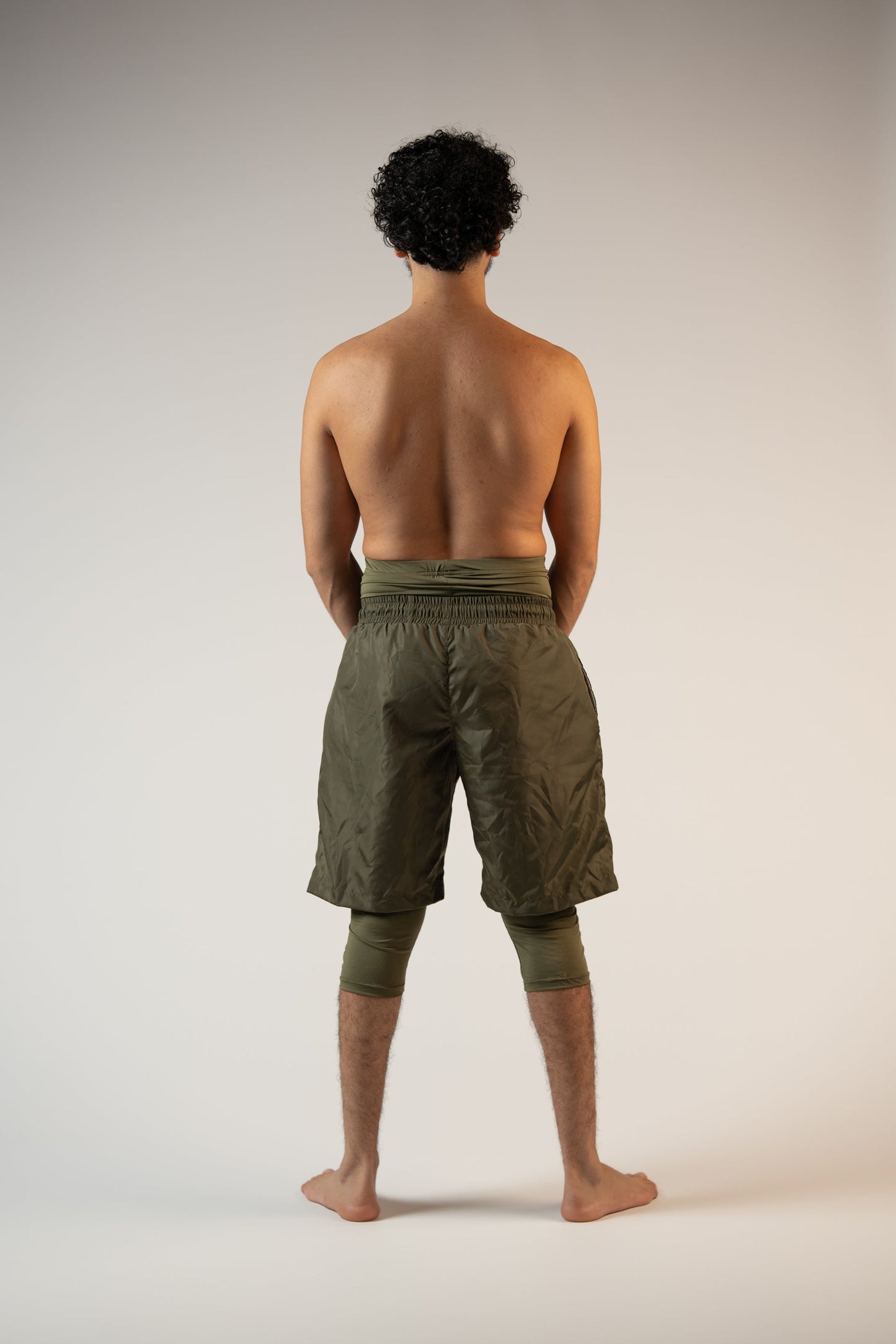 Awrah Cover Shorts - Olive Green