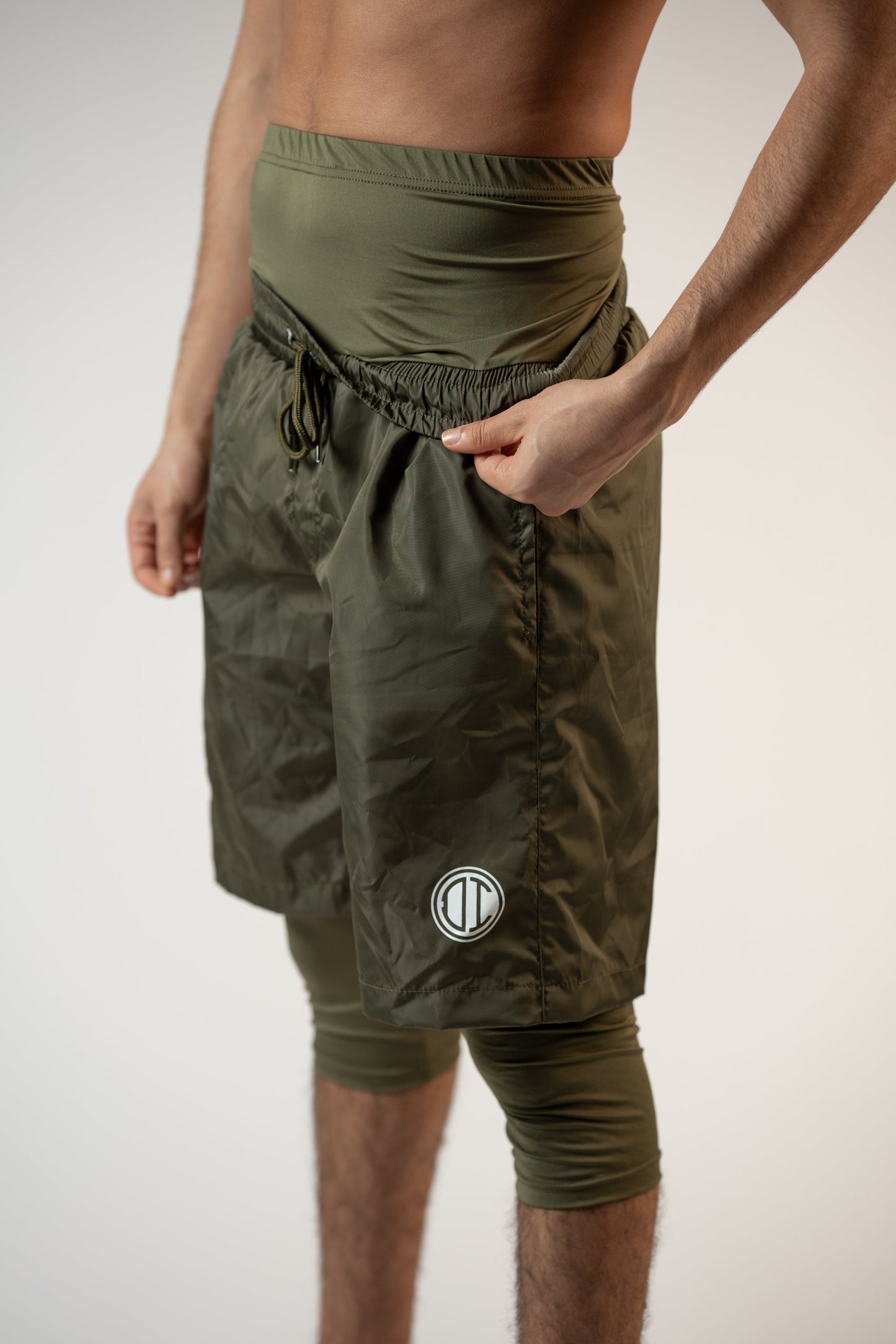Awrah Cover Shorts - Olive Green