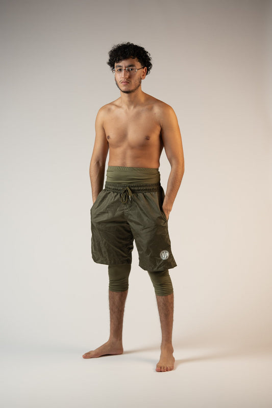 Awrah Cover Shorts - Olive Green